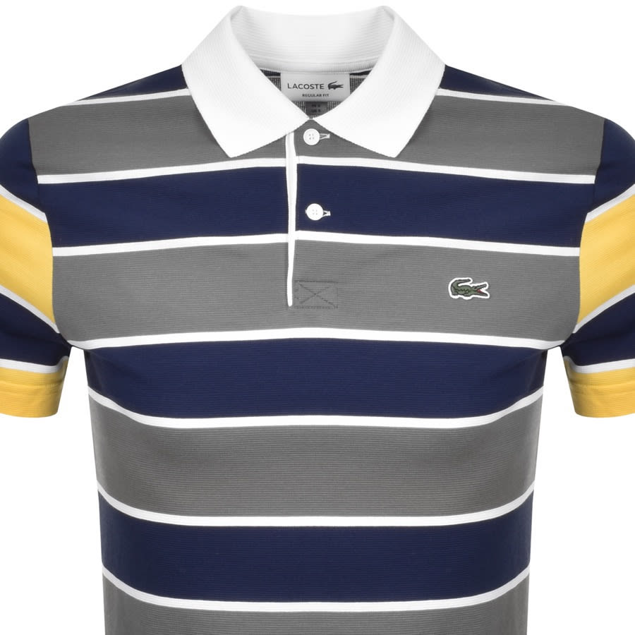 Alternative Image for ProductLacoste Striped Short Sleeved Polo T Shirt Blue2